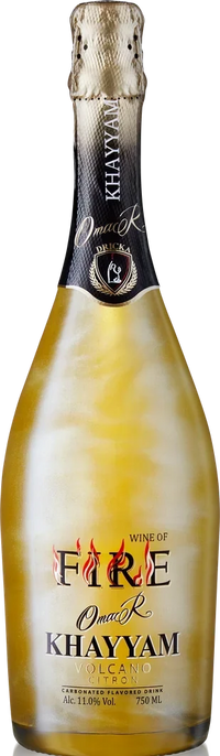 Omar Khayyam Fire Volcano sparkling wine with edible shimmer, lemon, 75cl bottle